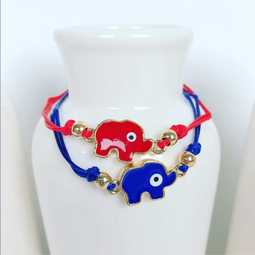 LUCKY ELEPHANT | Red & Blue String Bracelets